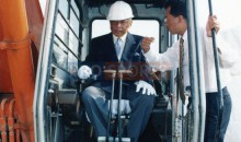 Sultan Ahmad Shah Asian Football Confederation president at the official ground breaking ceremony of the AFC House in Kuala Lumpur Apr 15 1988